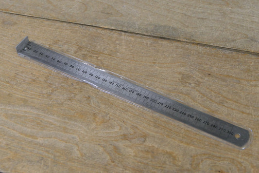 Large - 300mm - Metal Wing Ruler with End Stop